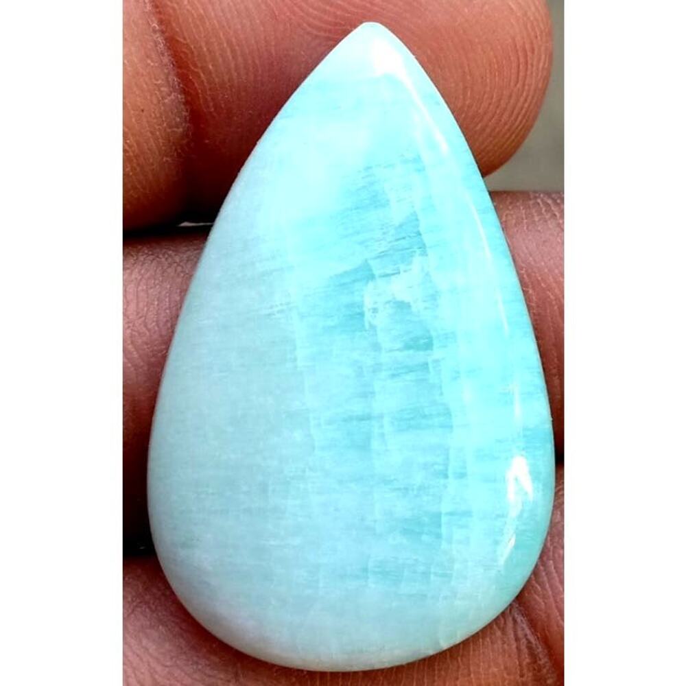 Soothing Caribbean Calcite Teardrop Cabochon!